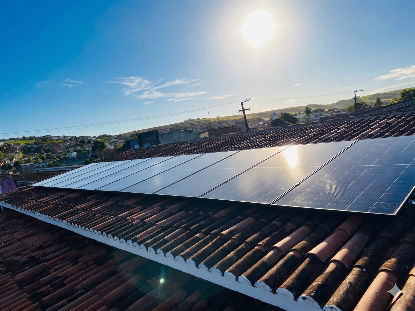 Vista aérea de usina solar da Verttec